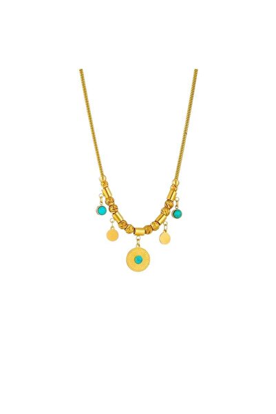 Pursehuit Colier auriu, realizat din oțel inoxidabil, suflat cu aur de 18k, c...