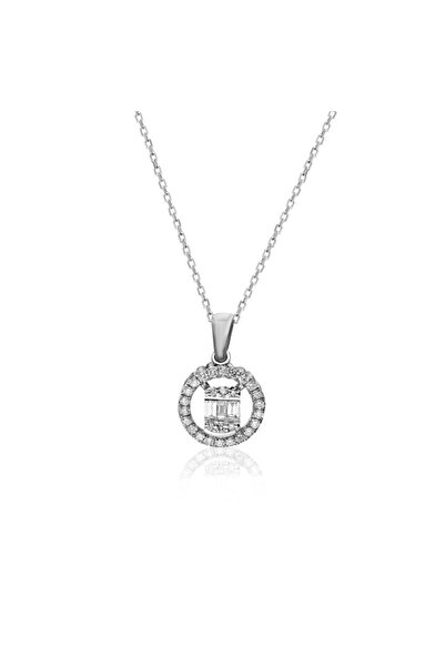 Pursehuit Κολιέ από ασήμι 925, επιπλατινωμένο με ρόδιο, με πέτρες ζιργκόν, Ni...