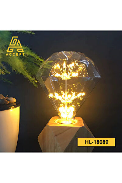 Happy Light LED Diamond-Shaped Bulb, 3W, Yellow Light, E27 Base