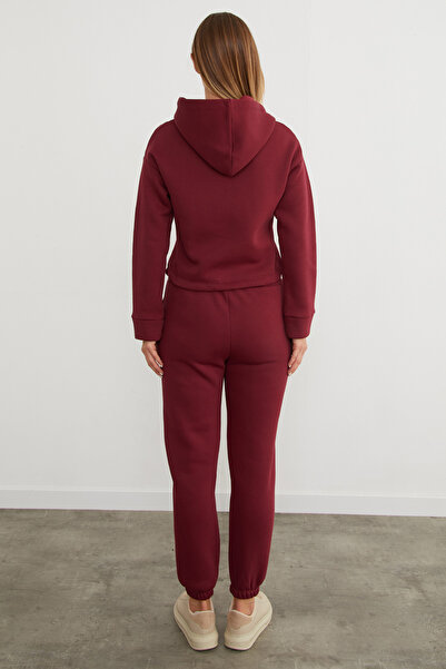 Fulla Moda 3 Thread Basic Hooded Jogger Set with Waist Stopper