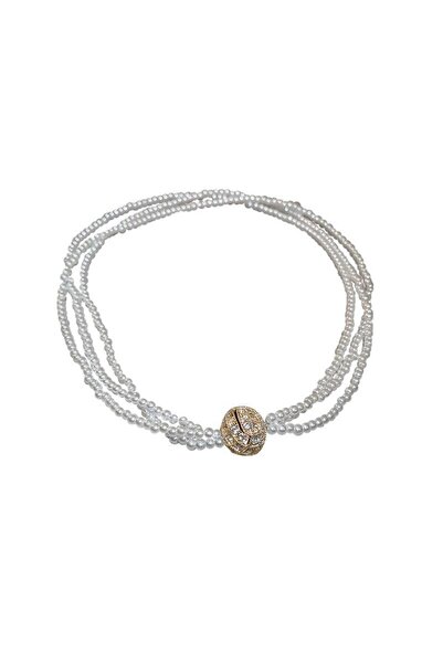 Pursehuit Χρυσό κολιέ, με μαργαριτάρια και πέτρες, Sonata C1