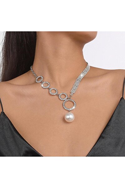 Pursehuit Colier de culoare argintie, cu pietre și perle, Helvi C17