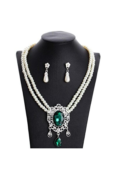 Pursehuit Σετ κολιέ και σκουλαρίκια, Ασημί Χρώμα, με μαργαριτάρια, Ottine C1