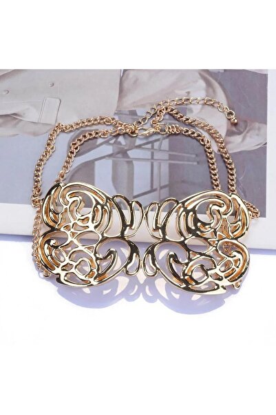 Pursehuit Κολιέ choker, χρυσό, ανοιχτό σχέδιο, Mynthe C1