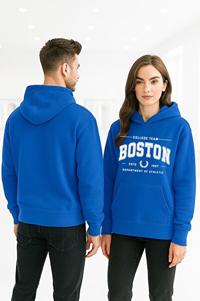 ArtYus سويت شيرت بقلنسوة مطبوعة ملونة من بوسطن كولاج