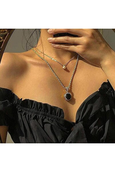 Pursehuit Κολιέ 2 στρώσεων, χρυσό, με μαργαριτάρια και πέτρες, Esma C9