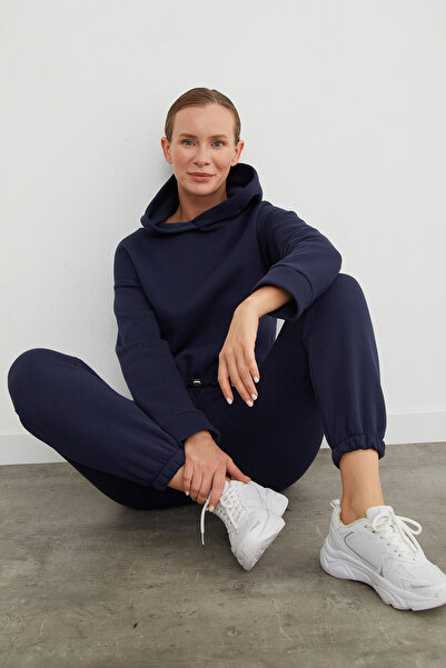 Fulla Moda 3 Thread Basic Hooded Jogger Set with Waist Stopper