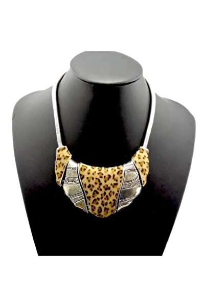 Pursehuit Colier culoare argintie, cu imprimeu animal, Laima C13