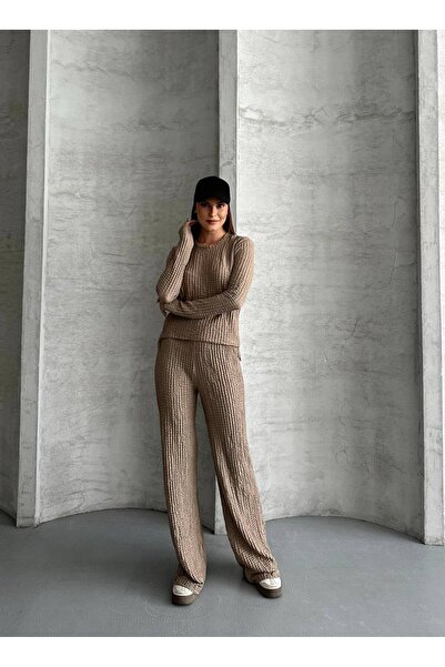 Bella Breeze Costum din două piese pentru femei, cu detaliu de legare în talie, în jos și în sus, înfășurat în stil gofre