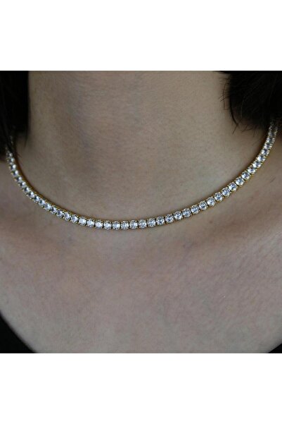 Pursehuit Colier tenis, auriu, cu pietre de zirconiu, Indira C2