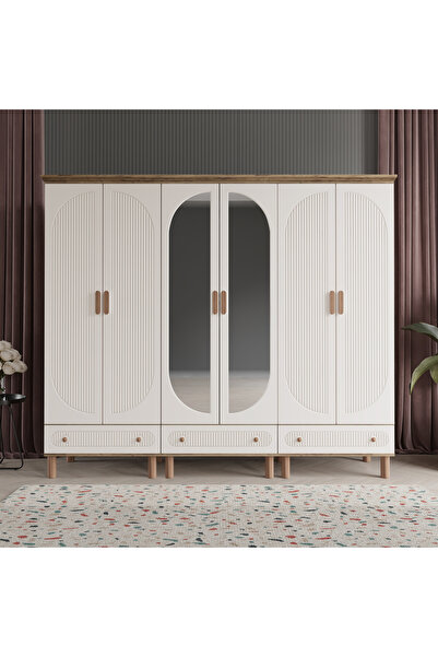 beenal Furkan 6 Kapaklı Gardırop Bohem Dolap 240cm