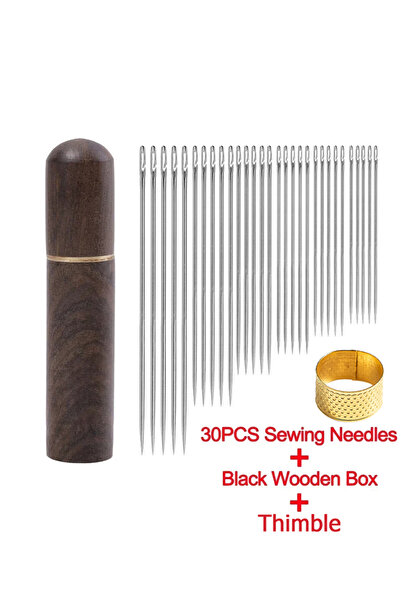 Choice3 black wood box Side Hole Blind Sewing Needles Stainless Steel Elderly...