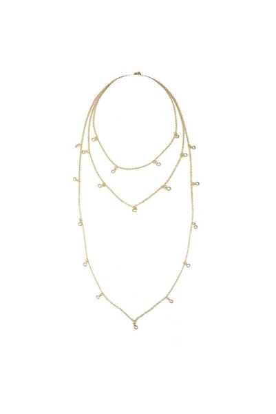 Pursehuit Colier auriu, în 3 straturi, cu pietre, Dorete C11