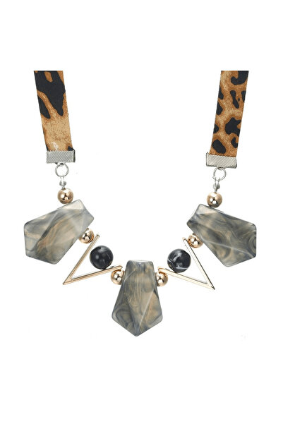 Pursehuit Colier maro, cu piese și bile verzi, Melany C1