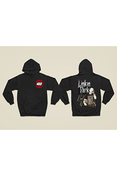 MAGORS سترة روك من القطن المطبوع بأكمام طويلة من لينكين بارك، مزودة بغطاء للر...