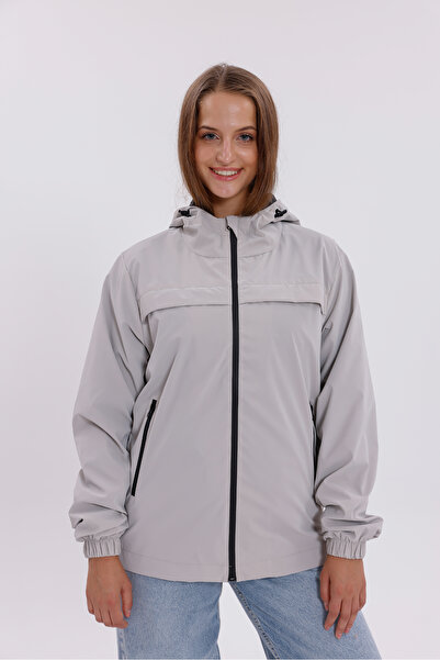 Montland Women's hooded nova fabric stylish seasonal water and windproof raincoat