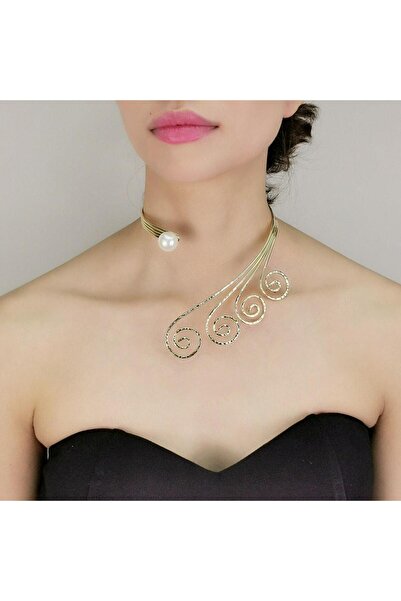 Pursehuit Colier auriu, cu perle și spirale, Carlos C4