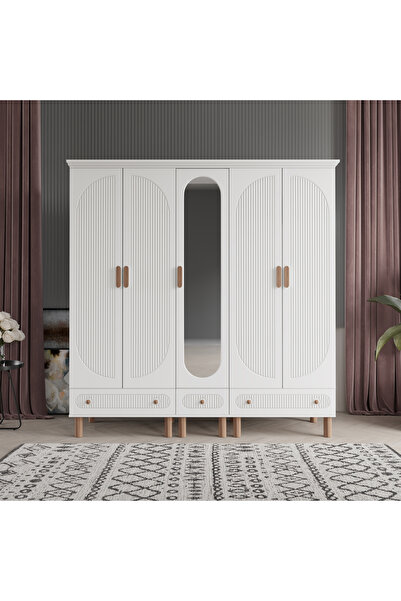 beenal Furkan 5 Kapaklı Gardırop Bohem Dolap 200cm
