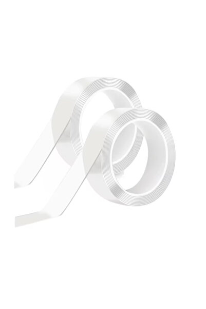 OEM Set 2 role banda dublu adeziva, 2 x 5 m, PET, transparent