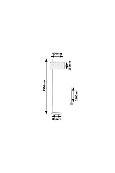 Rabalux Floor lamp, metal structure, cylindrical textile lampshade, E27 socket type