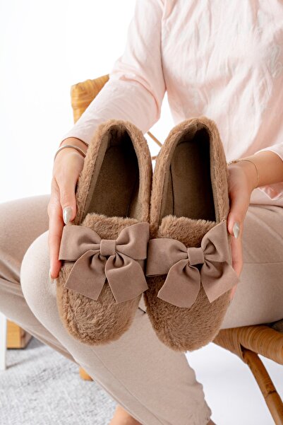 Slipcat Women's Winter Ribbon Buckle Plush Wool Furry Dowry Bundle Fluffy Indoor Outdoor Ballet Flats