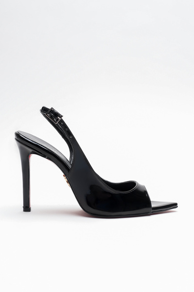 Ayakkabı Ateşi Women's Open Toe Thin Heeled Shoes Acare Black Patent Leather