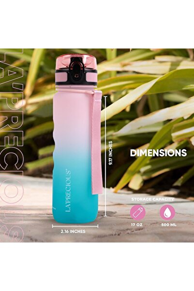 LA' PRECIOUS زجاجة مياه للأطفال والكبار، 500 مل، 350 مل - مادة تريتان أمريكية، غير سامة وخالية من مادة BPA،