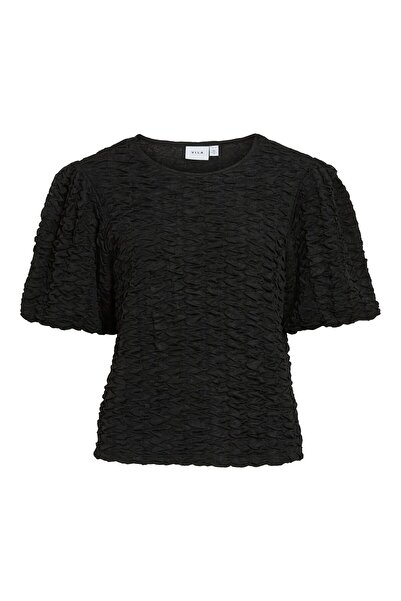 VILA Oberteil mit kurzen Ärmeln VIBEANA Rundhals