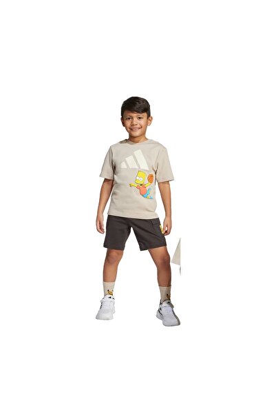 adidas Lk Sim T Set Unisex Çocuk Bej Eşofman Takim UNISEX ÇOCUK EŞOFMAN TAKIM JL9196