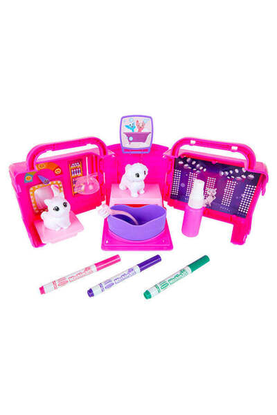 Crayola Set Creativ Crayola, Salonul de Infrumusetare, Animalute care pot fi Desenate si Spalate, Roz