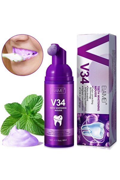 OEM V34 Whitening Foaming Toothpaste, with Instant Optical Effect, 60 ml, ELAIMEI®