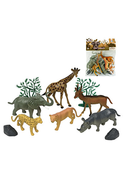 Brother Toys 10 Parça Oyuncak Vahşi Hayvanlar 13 Cm. Zürafa Fil Aslan Antilop Çita Gergedan