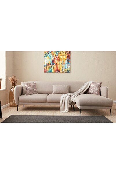 Rabi Venüs Yataklı Köşe Koltuk Krem Sağ