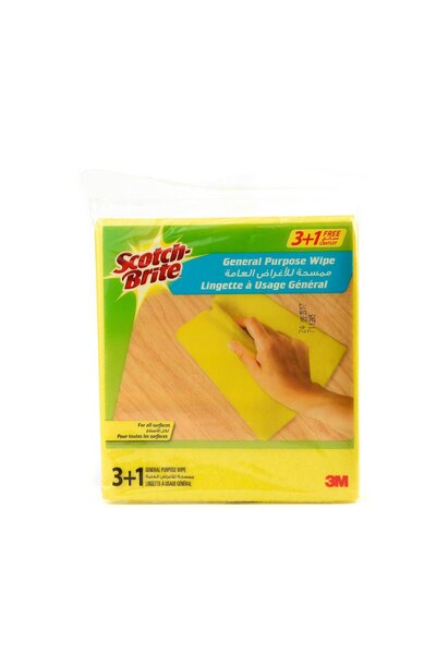 Scotch Brite General Purpose Wipes 3+1 Pack – 30x30cm Multi-Surface Cleaning Cloths