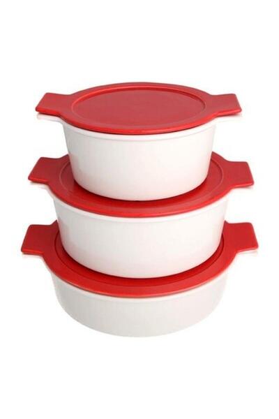 Porland Cookland Fire Kırmızı Kapaklı Tencere Takımı 6 Parça