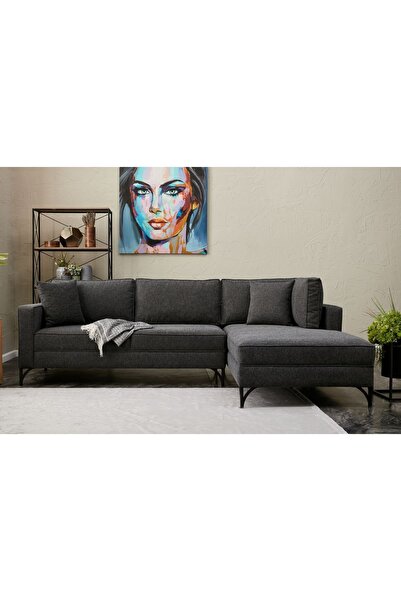 Rabi Berlin Serisi L Koltuk Antrasit Sağ Siyah