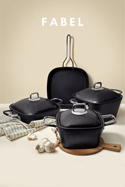 Gigilli Fabel 7 Piece Titanium Pots and Pans Set Black
