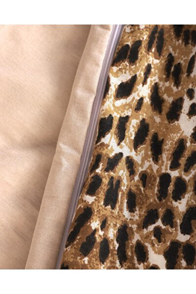 Home Trend Cotton Leopard Single Bedding Set Double-Sided Solid Beige Color