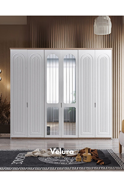 Velura Home & Living Boerno 6 Kapaklı Aynalı Gardırop (Dolap)
