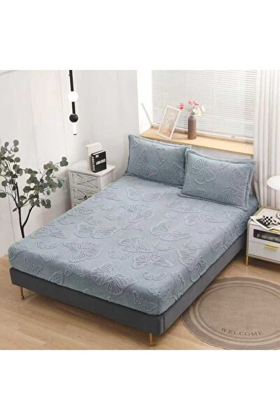 CHIRASO CHIRASO, COCOLINO Elastic Bed Cover, Butterfly Pattern 180x200+30cm and 2 Pillowcases 50x70cm