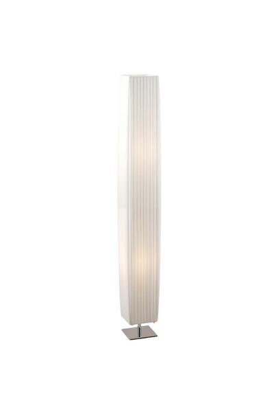 GLOBO Floor lamp, structure made of chromed metal and white, pleated textile lampshade, 2 E27 sockets, ...
