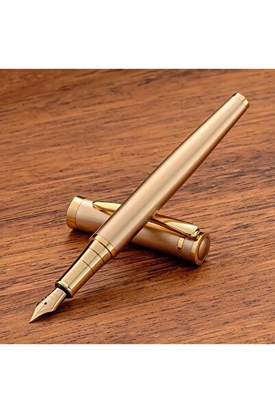 Sanathobi Gold Tone Stainless Steel Fountain Pen, Refillable, Luxury Gift Fou...