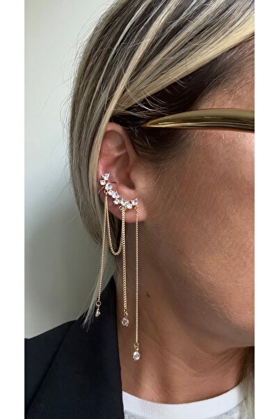 Rossetto Atelier İthal Gold Shiva Küpe & Earcuff