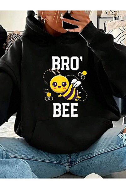 Velostra Hanorac pentru femei Sweet Bee cu imprimeu 3 İp İçi Şa cu căptușeală...