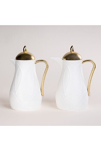 Dallaty White and gold plastic flask 1L 2 pcs
