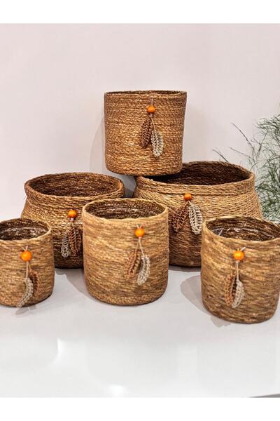 atölye +1 Dekoratif Sepet/Hasır Sepet/Çoklu Sepet/Organizer/