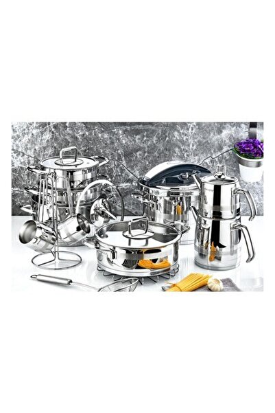 Evimsaray Safir 18 Parça Çelik Çeyiz Tencere Takımı S-1564
