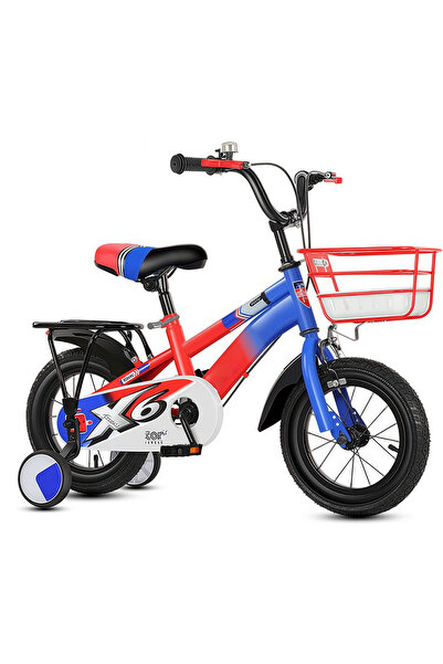 KidLe 12 inch Kids Bike, with Training Wheels and Basket, Rear Seat and Adjustable Handlebars