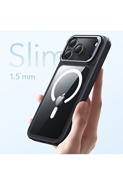 ESR Case for iPhone 17 Pro Max, slim, Classic Hybrid HaloLock Kickstand, Black/transparent