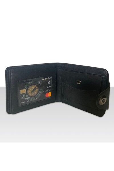 OEM Men's Wallet Made of Eco-Leather, Audi Model, Magnetic Clasp Closure, Black
